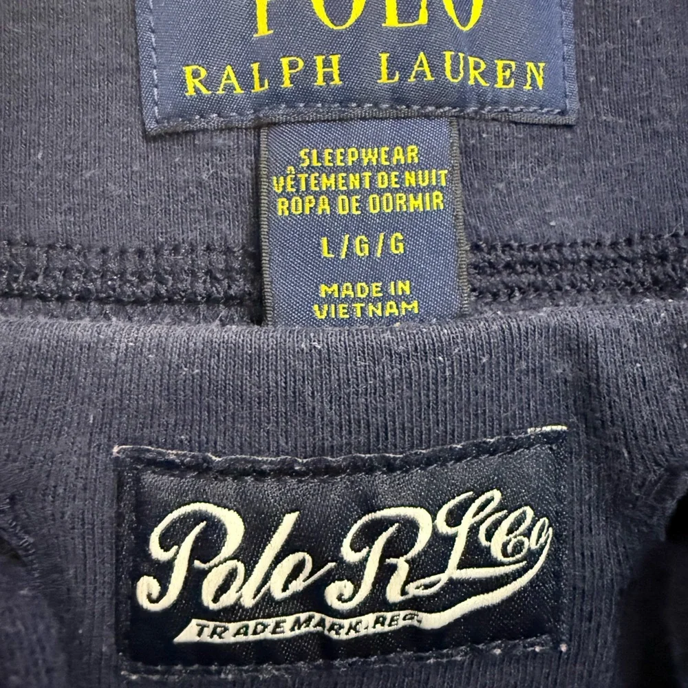 Ralph Lauren Rugby Bear Pajama Pants Mens Large Navy Blue Cotton Sleep Joggers